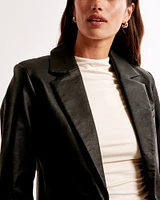 Vegan Leather Blazer