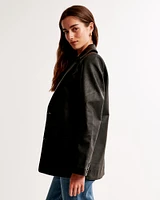 Vegan Leather Blazer