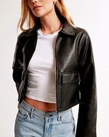 Vegan Leather Utility Jacket