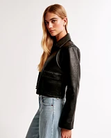 Vegan Leather Utility Jacket