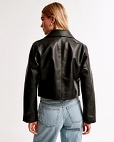 Vegan Leather Utility Jacket