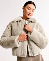 Vegan Leather Short Puffer