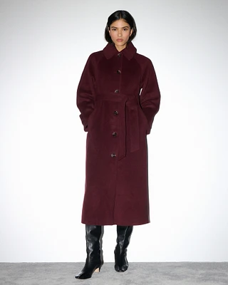 Belted Wool-Blend Coat