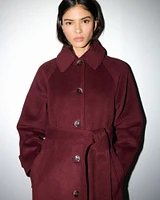 Belted Wool-Blend Coat