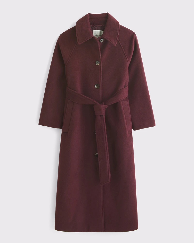 Belted Wool-Blend Coat