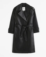 Vegan Leather Trench Coat