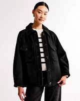 Wool-Blend Utility Shirt Jacket