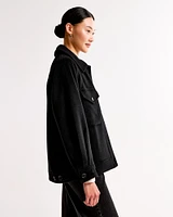 Wool-Blend Utility Shirt Jacket