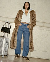 Full-Length Faux Fur Coat