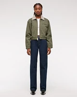 Cropped Twill Workwear Jacket