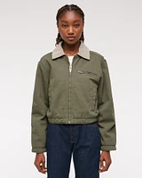 Cropped Twill Workwear Jacket