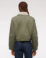 Cropped Twill Workwear Jacket