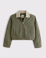 Cropped Twill Workwear Jacket