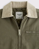 Cropped Twill Workwear Jacket
