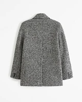 Wool-Blend Double-Breasted Mid Coat