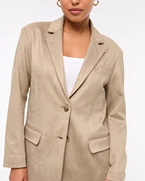 Vegan Suede Slouchy Blazer