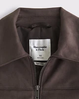 Zip-Front Vegan Suede Jacket