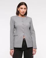 Collarless Suiting Blazer