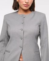 Collarless Suiting Blazer