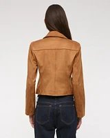 Zip-Front Vegan Suede Jacket