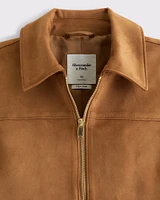 Zip-Front Vegan Suede Jacket