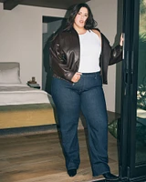 Vegan Leather Bomber Jacket