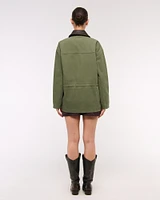 Cinched Waist Workwear Jacket