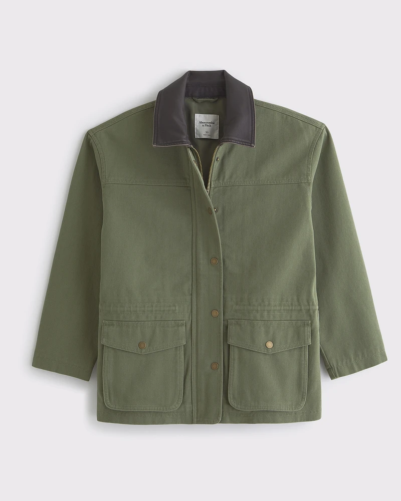 Cinched Waist Workwear Jacket