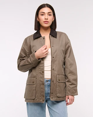 Mid-Length Waxed Barn Jacket