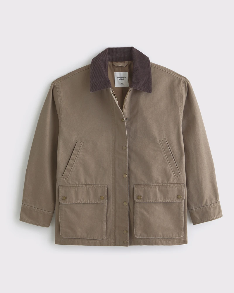Mid-Length Waxed Barn Jacket