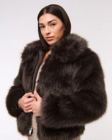 Zip-Up Faux Fur Coat
