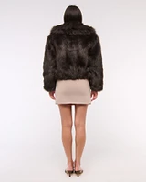Zip-Up Faux Fur Coat