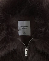 Zip-Up Faux Fur Coat