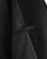 Mid-Length Wool-Blend Trench Coat