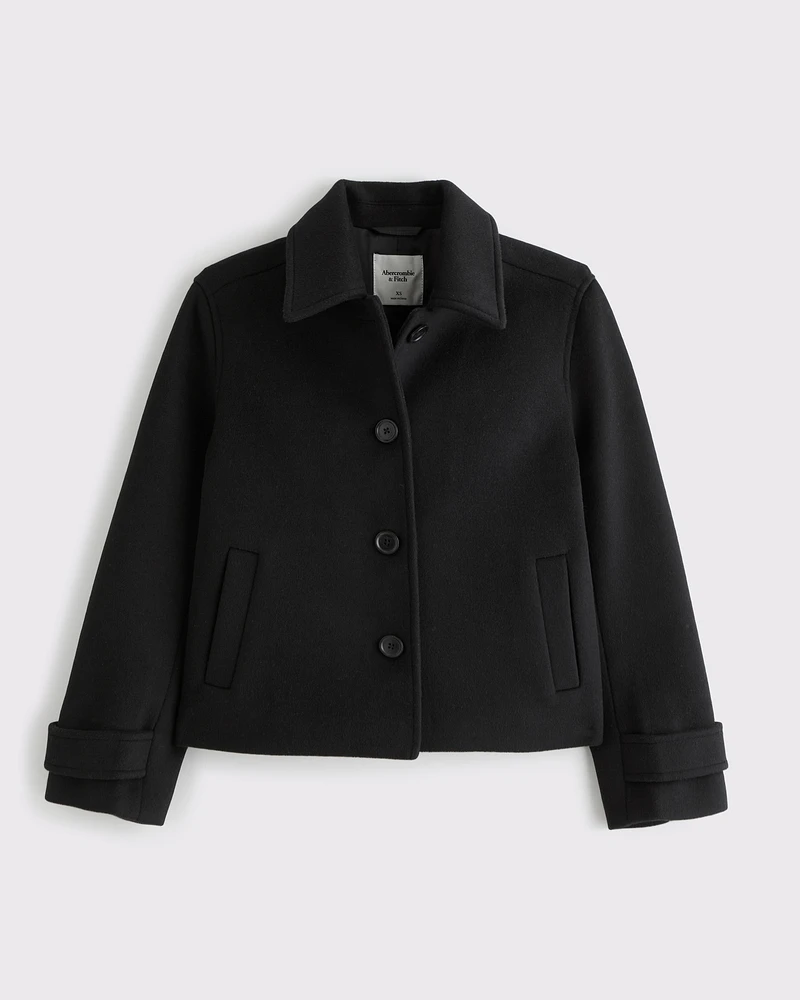 Short Wool-Blend Coat