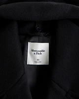 Removable Scarf Long Wool-Blend Coat
