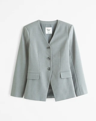 Collarless Nipped Blazer