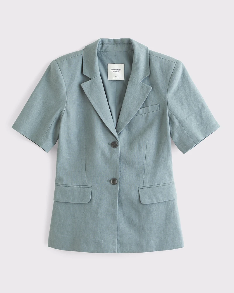 Short Sleeve Premium Linen Blazer