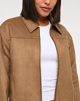 Vegan Suede Zip Jacket