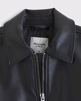 Vegan Leather Utility Bomber Jacket