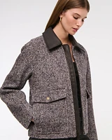 Short Wool-Blend Workwear Coat