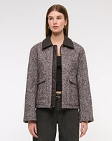 Short Wool-Blend Workwear Coat