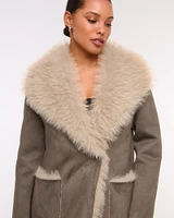 Vegan Suede Shearling Reversible Coat