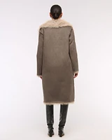 Vegan Suede Shearling Reversible Coat