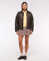 Vegan Leather Bomber Jacket
