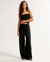 Pointelle Wide Leg Pant