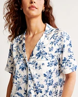 Short-Sleeve Satin Sleep Shirt