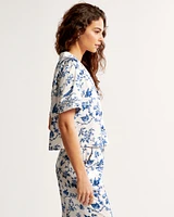 Short-Sleeve Satin Sleep Shirt