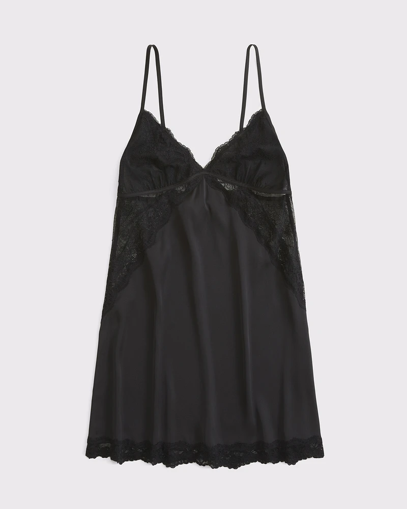 Sheer Lace-Trim Nightie