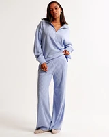 Brushed Rib Wide Leg Sweatpant